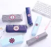 Jimi pen case, made of large canvas with stripes on land, sea and air Specification image